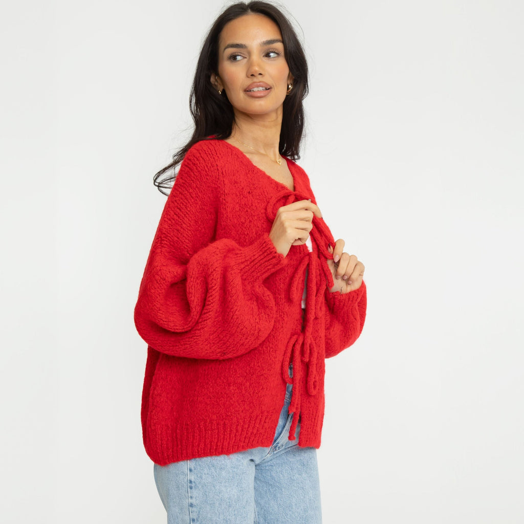 Oversized Cardigan mit Schleifen