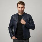 Herren-Lederjacke mit Stehkragen und Reißverschluss – zeitlos, robust und komfortabel