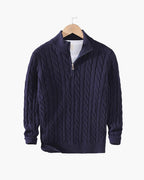 TAEBAEK Pullover mit Reißverschluss und Zopfmuster