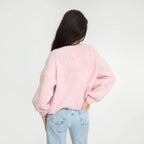 Bouclé Oversized Cardigan mit Schleifen