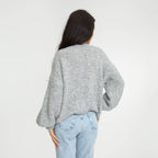Bouclé Oversized Cardigan mit Schleifen