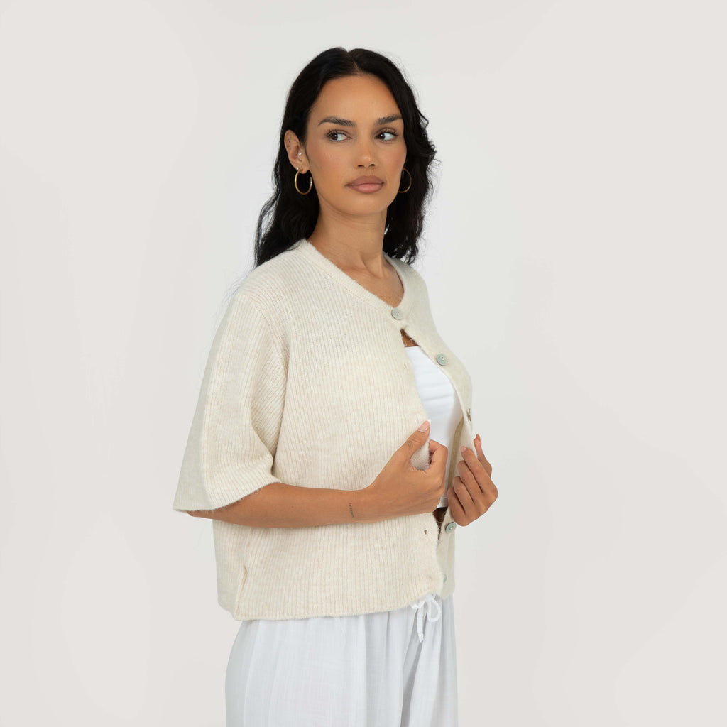 Kurzarm-Strickcardigan