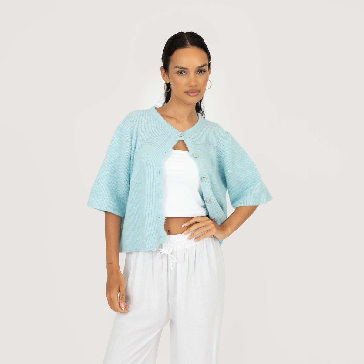 Kurzarm-Strickcardigan