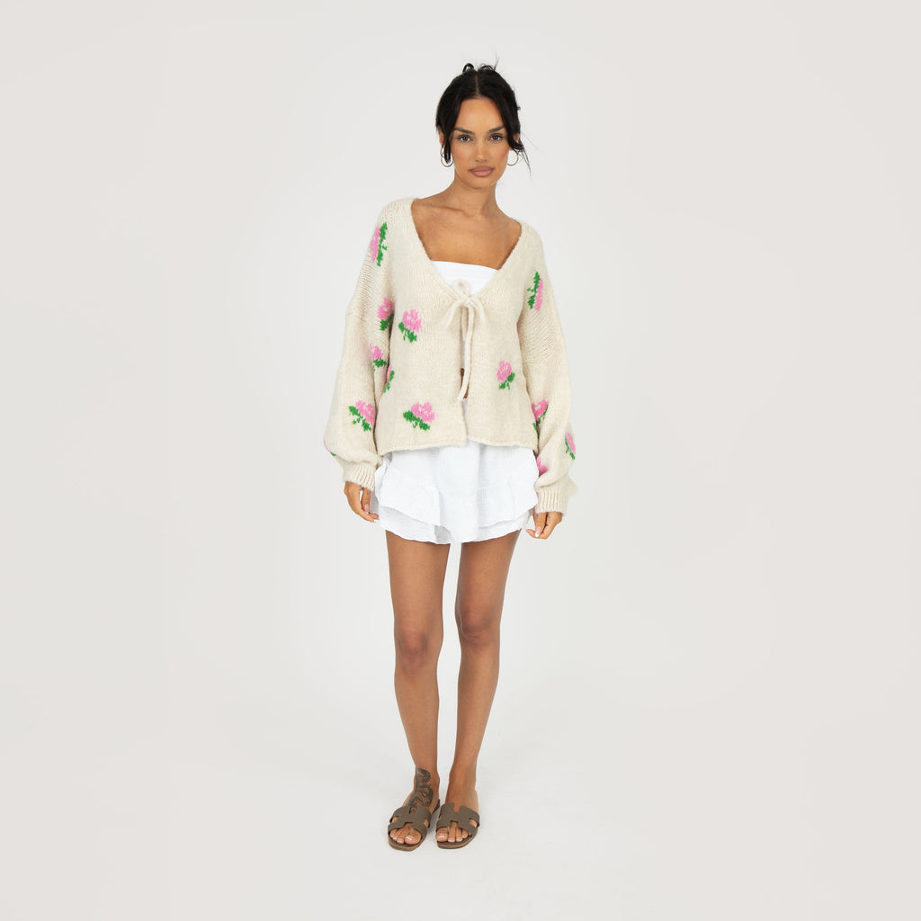 Rose Cardigan mit Schleifen