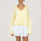 Oversize Waffelstrick Cardigan