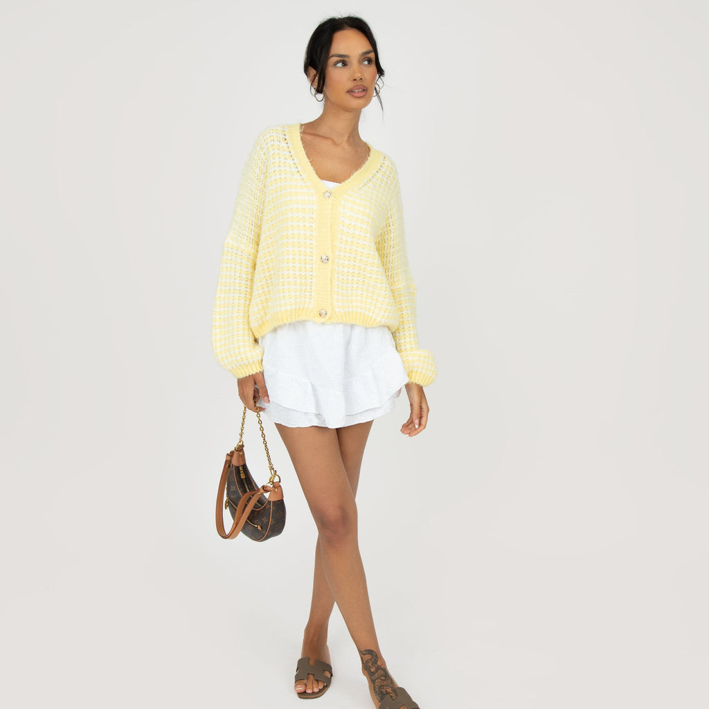 Oversize Waffelstrick Cardigan