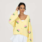 Oversize Rose Cardigan