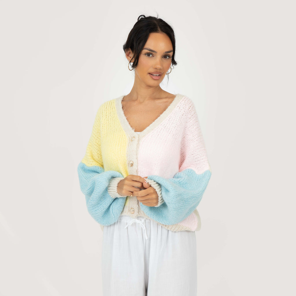 Pastell Velvet Oversized Cardigan