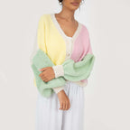 Pastell Velvet Oversized Cardigan