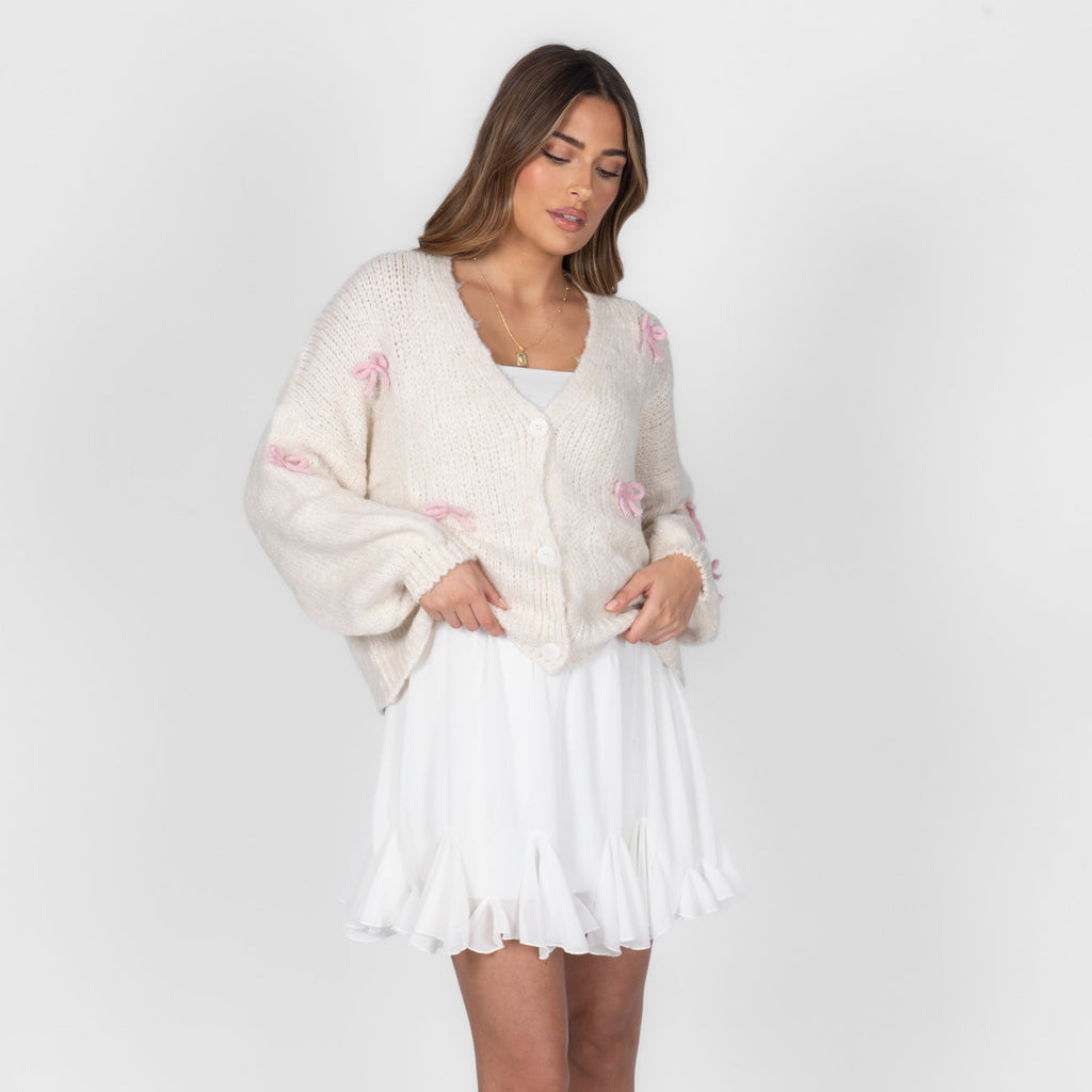 Oversize Mini Schleifen Cardigan