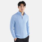 TAEBAEK Pullover mit Reißverschluss und Zopfmuster