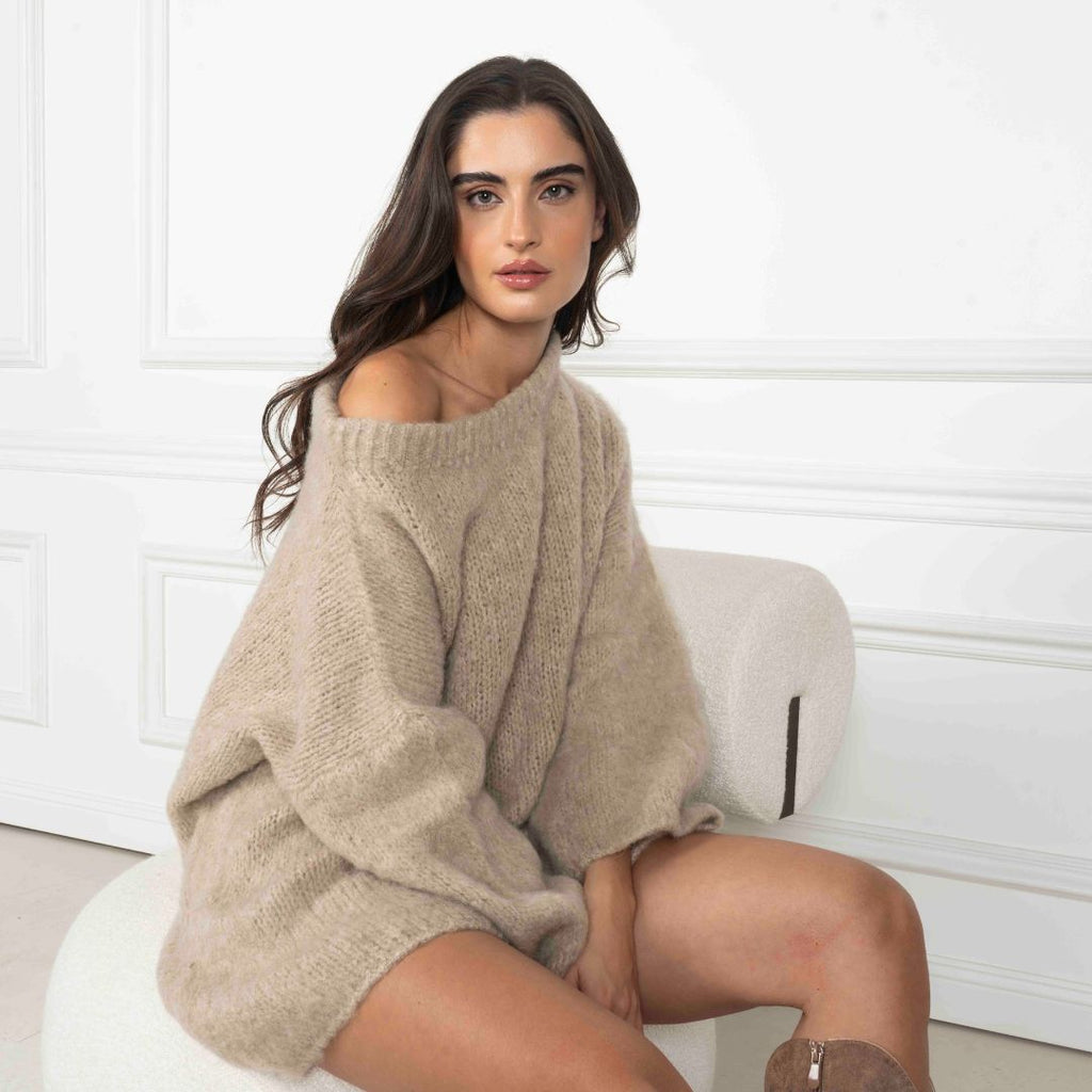 Ultra-Soft Off-Shoulder Pulloverkleid