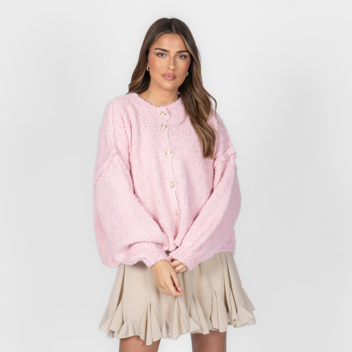 Bouclé Oversized Cardigan Short "CozyGlam"