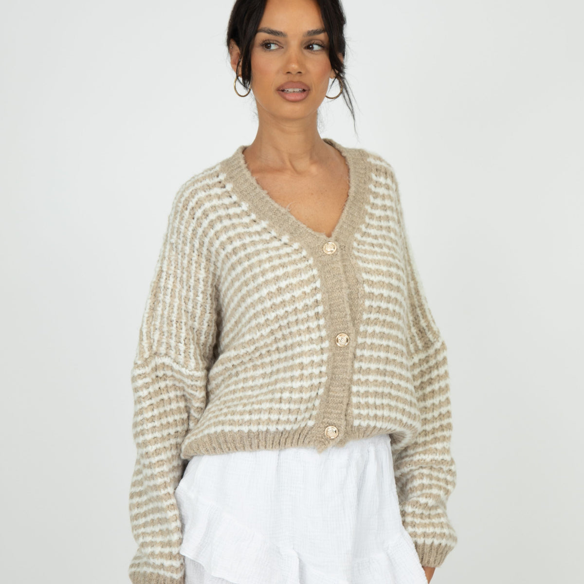 Oversize Waffelstrick Cardigan
