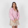 CozyGlam Oversize V-Cardigan Short