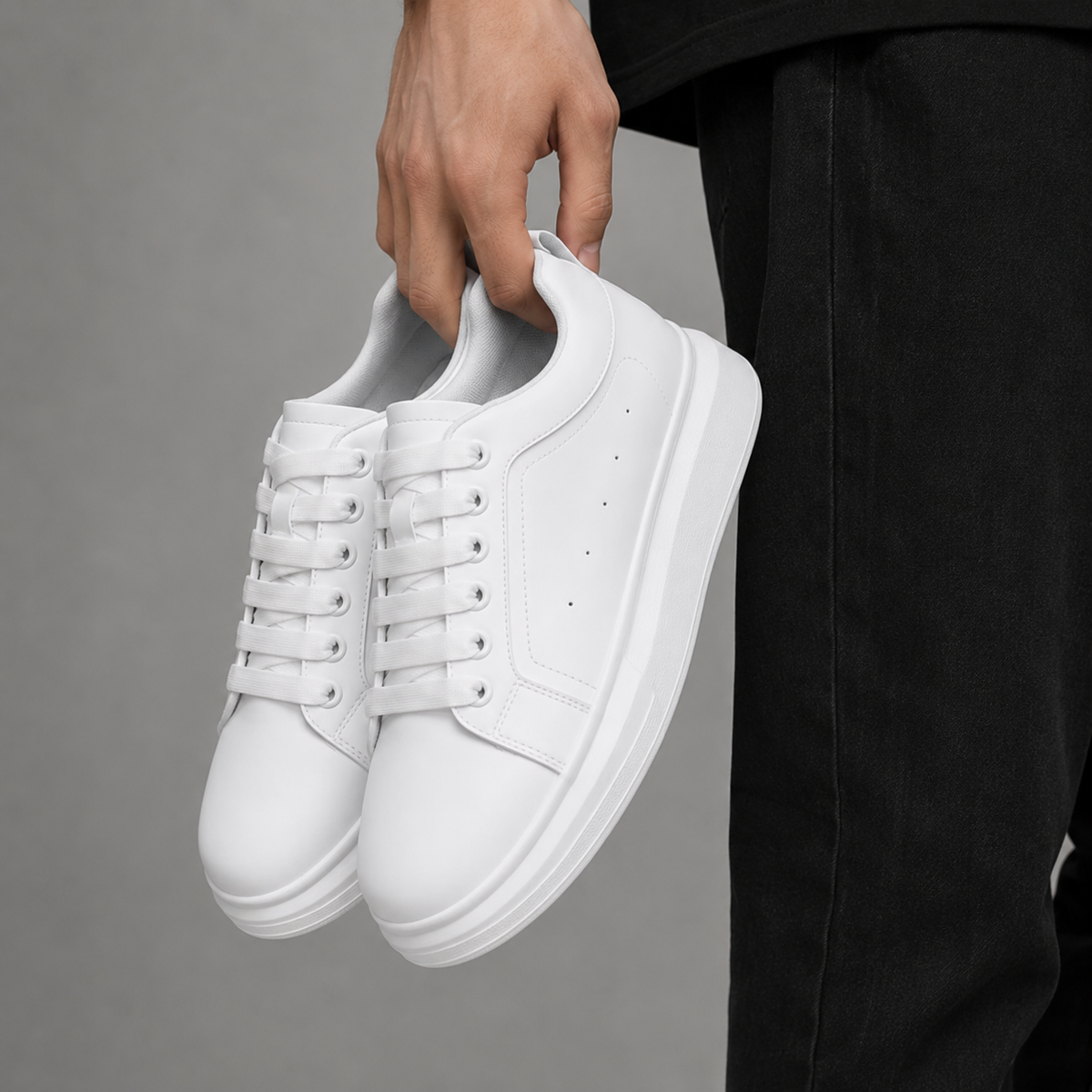 Weiße Sneaker – unsichtbare Größenerhöhung-Wächst bis zu 10 cm