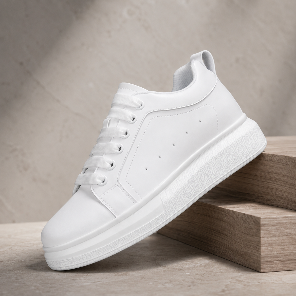 Weiße Sneaker – unsichtbare Größenerhöhung-Wächst bis zu 10 cm