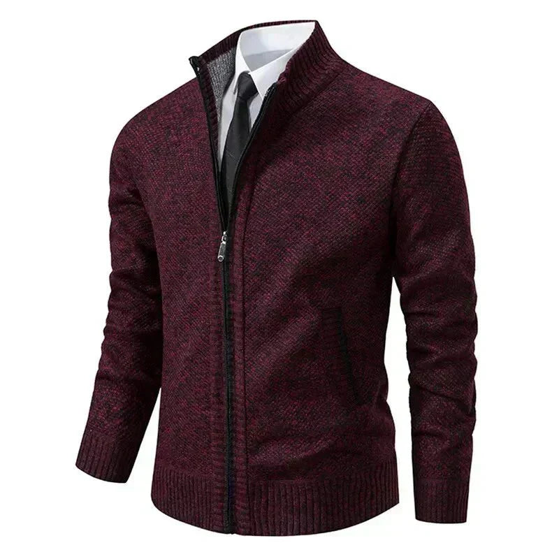 Leon | Strickpullover mit Reißverschluss und Taillierung