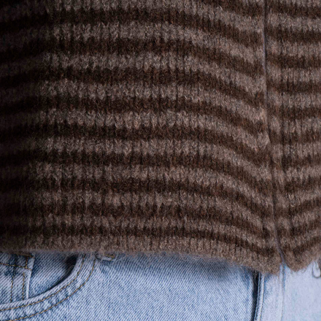 Striped Zip Cardigan