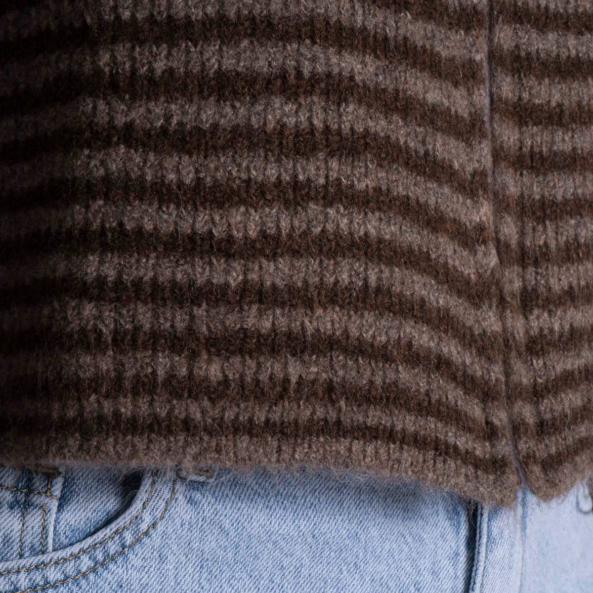 Striped Zip Cardigan