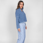 Striped Zip Cardigan