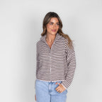 Striped Zip Cardigan