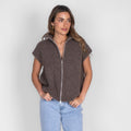 Oversized Zip Strickweste