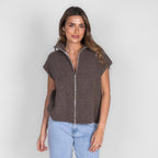 Oversized Zip Strickweste