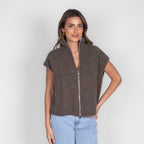 Oversized Zip Strickweste