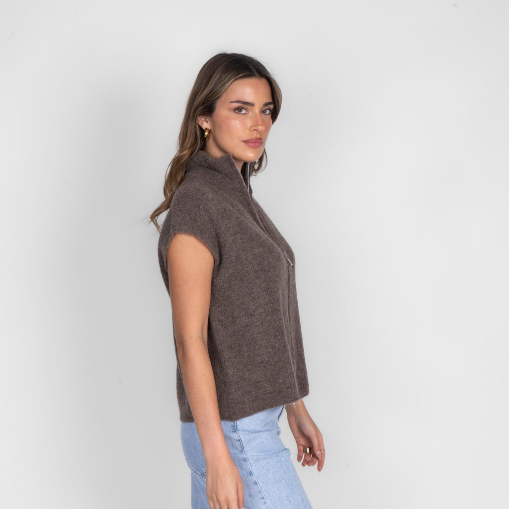 Oversized Zip Strickweste