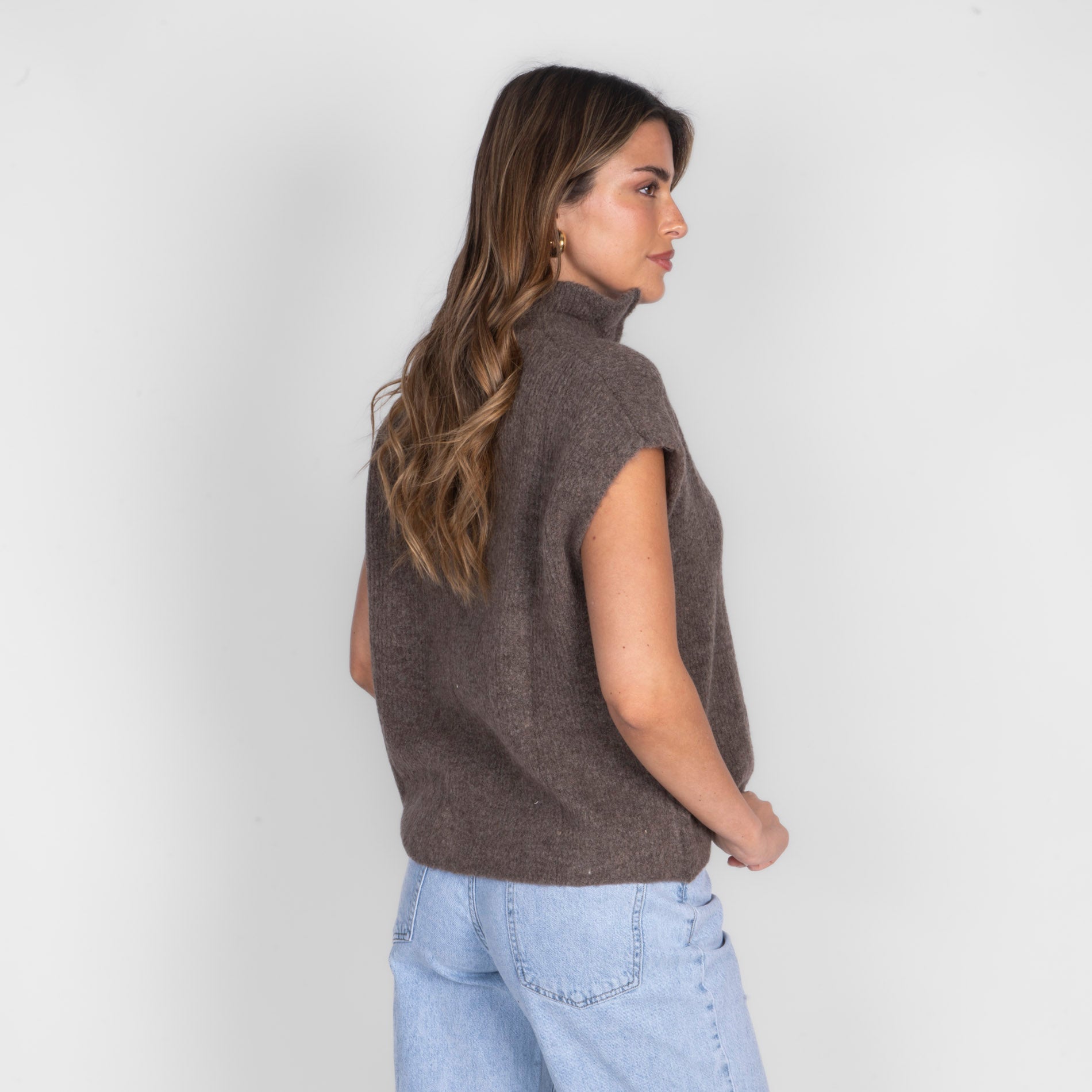 Oversized Zip Strickweste