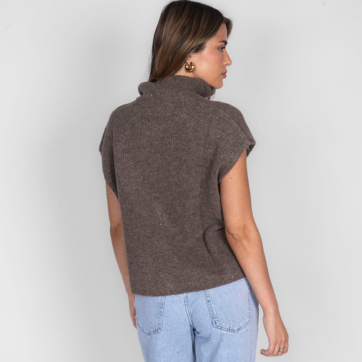 Oversized Zip Strickweste