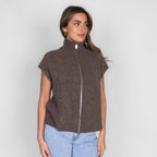 Oversized Zip Strickweste