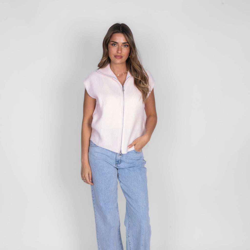 Oversized Zip Strickweste