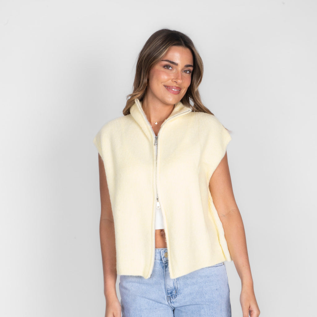 Oversized Zip Strickweste