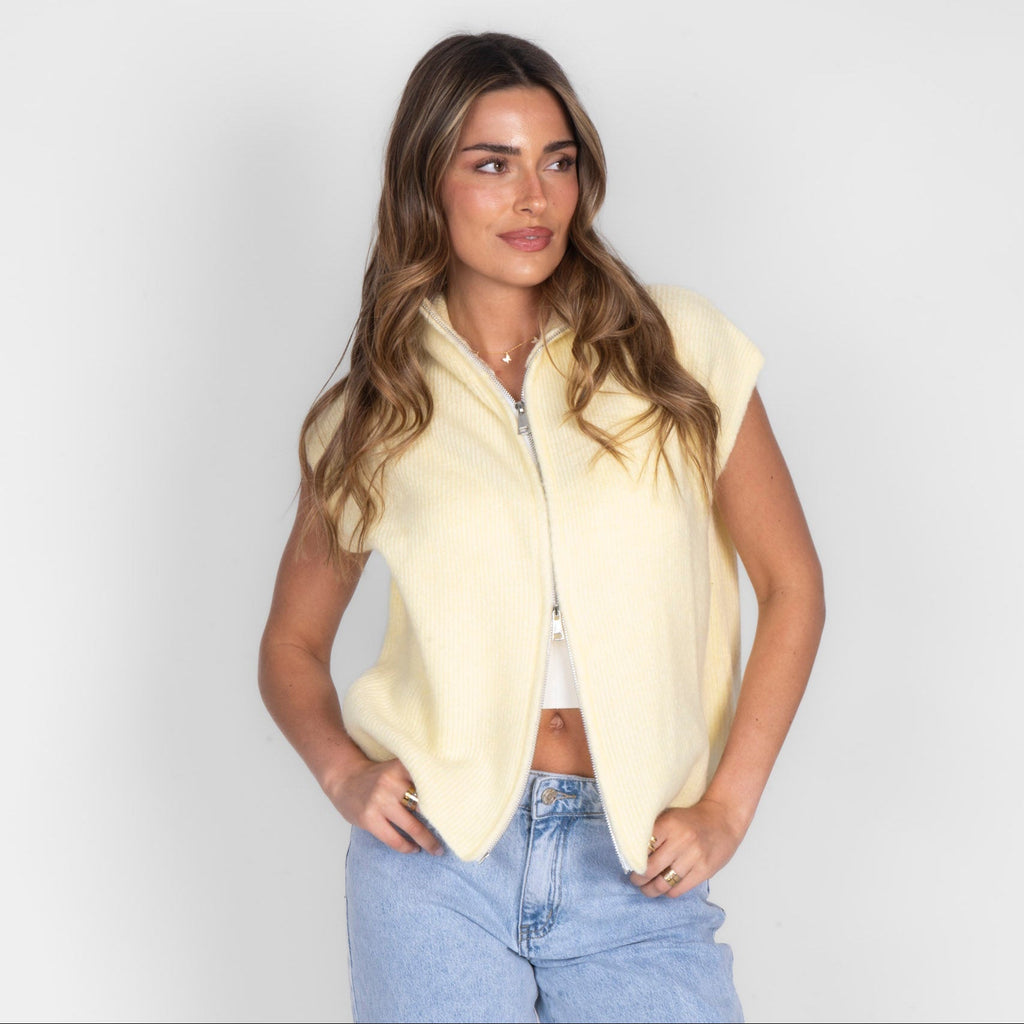 Oversized Zip Strickweste