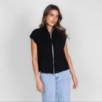 Oversized Zip Strickweste