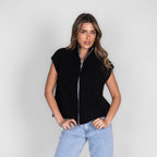 Oversized Zip Strickweste