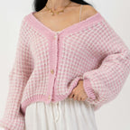 Oversize Waffelstrick Cardigan