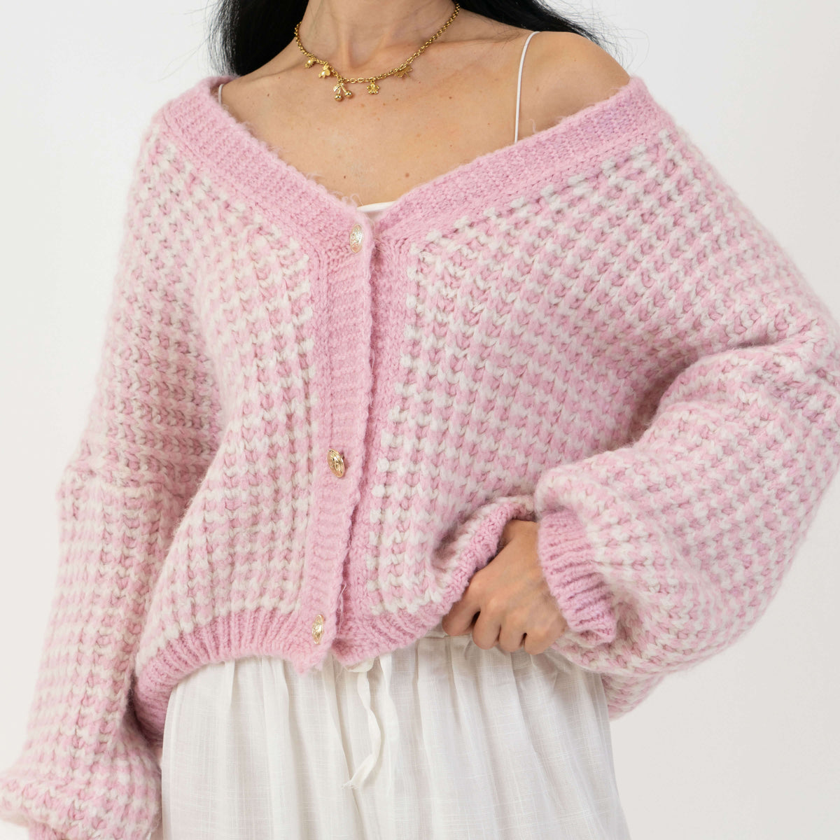 Oversize Waffelstrick Cardigan