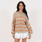 Oversized Cardigan Short Gestreift "CozyGlam"