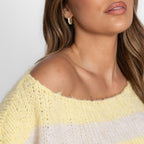 Casual Stripe Off-Shoulder Pullover