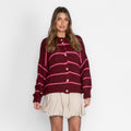 Oversized Cardigan Short Gestreift "CozyGlam"