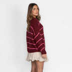 Oversized Cardigan Short Gestreift "CozyGlam"