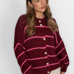 Oversized Cardigan Short Gestreift "CozyGlam"