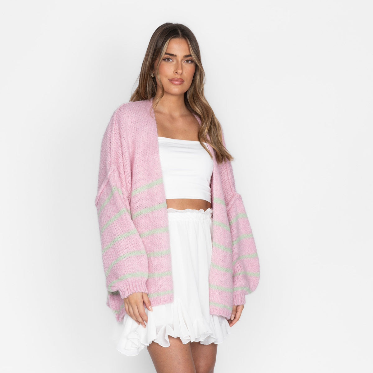 CasualCozy Cardigan Gestreift
