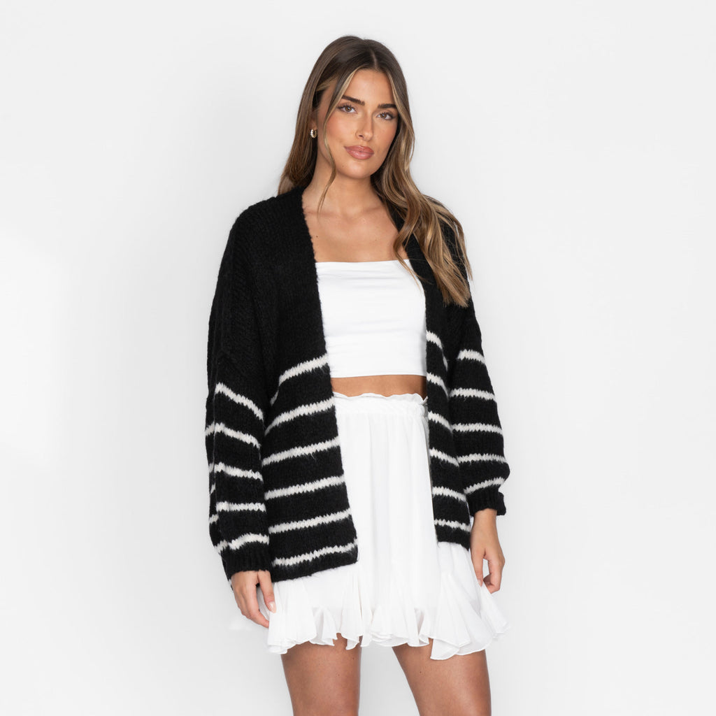 CasualCozy Cardigan Gestreift
