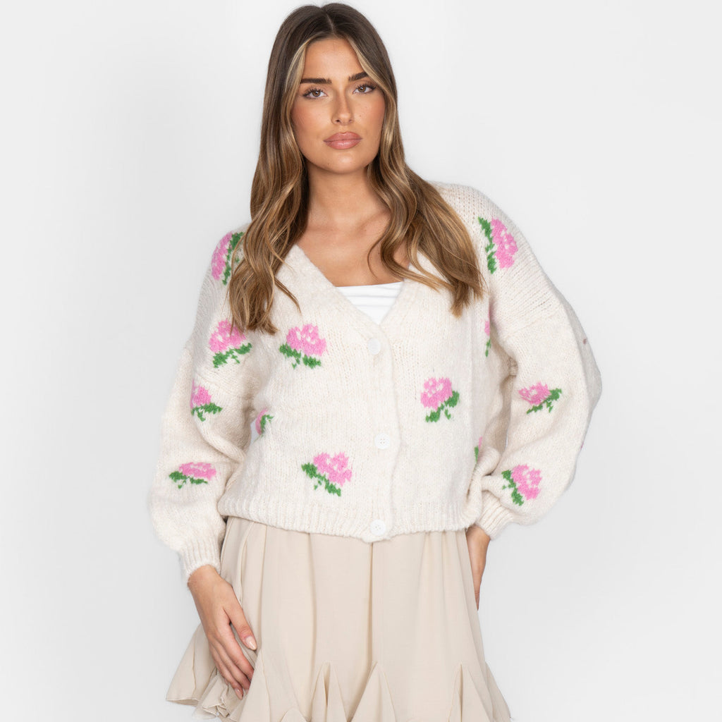 Oversize Rose Cardigan
