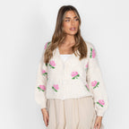 Oversize Rose Cardigan