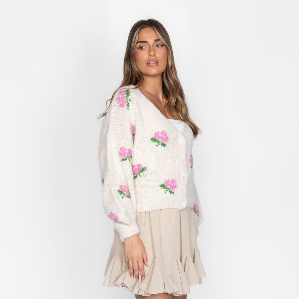 Oversize Rose Cardigan